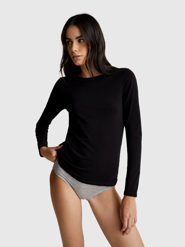 Long sleeve t-shirt in super stretch cotton
