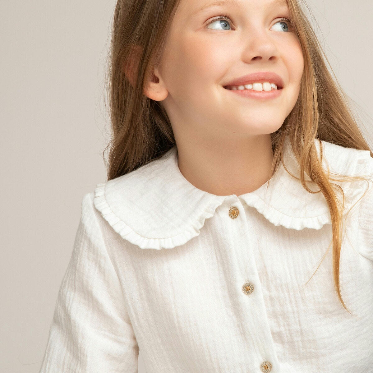 Blouse col claudine, gaze de coton