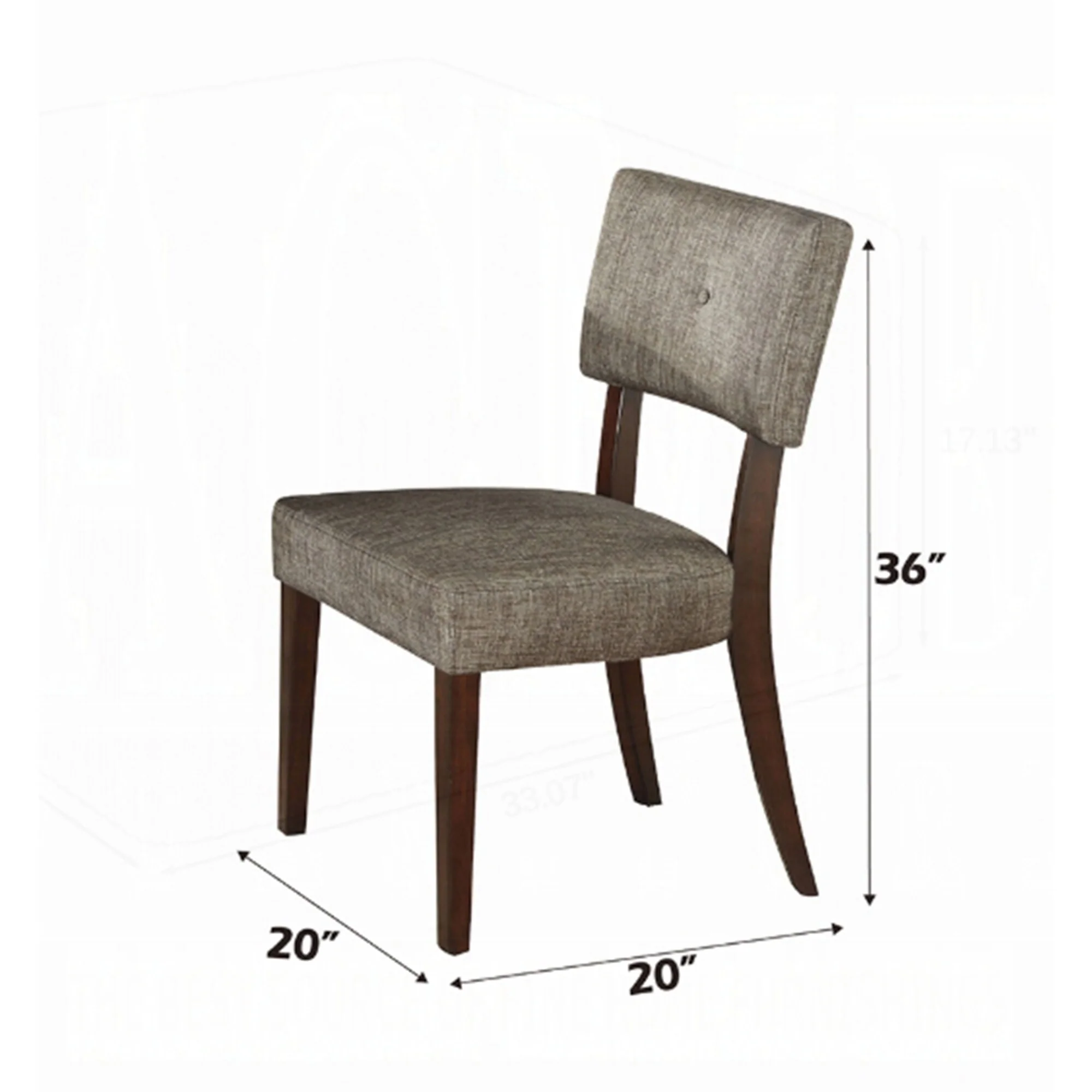 Drake Gray Fabric Side Chair Set of 2