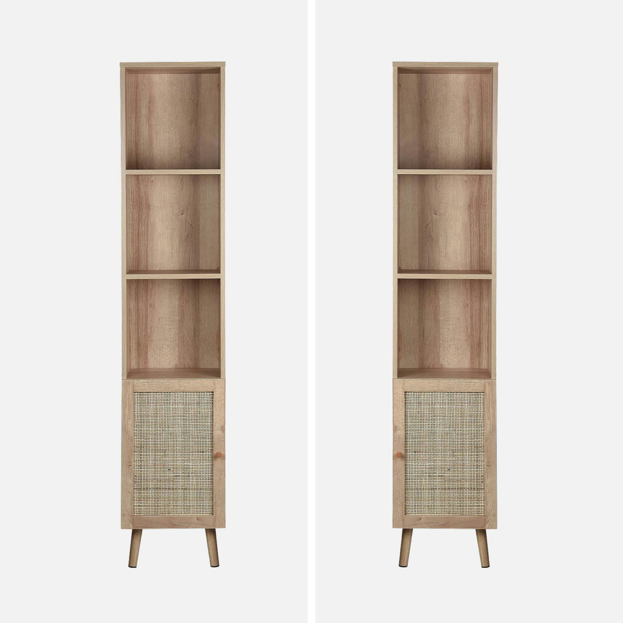 BOHÈME - Colonne de rangement, 3 étagères + 1 porte