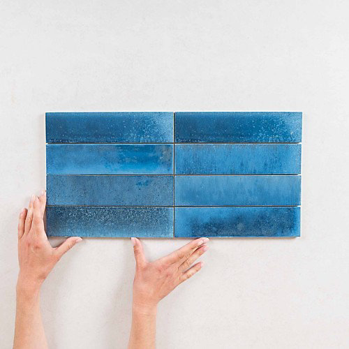 Carrelage Effet Zellige Bleu TANGER 6x24 China - Les Carreaux de Jean