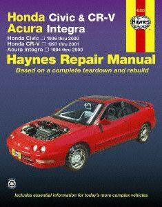 Honda Civic & CR-V Acura Integra 1994 thru 2001 Haynes Repair Manual, 42025