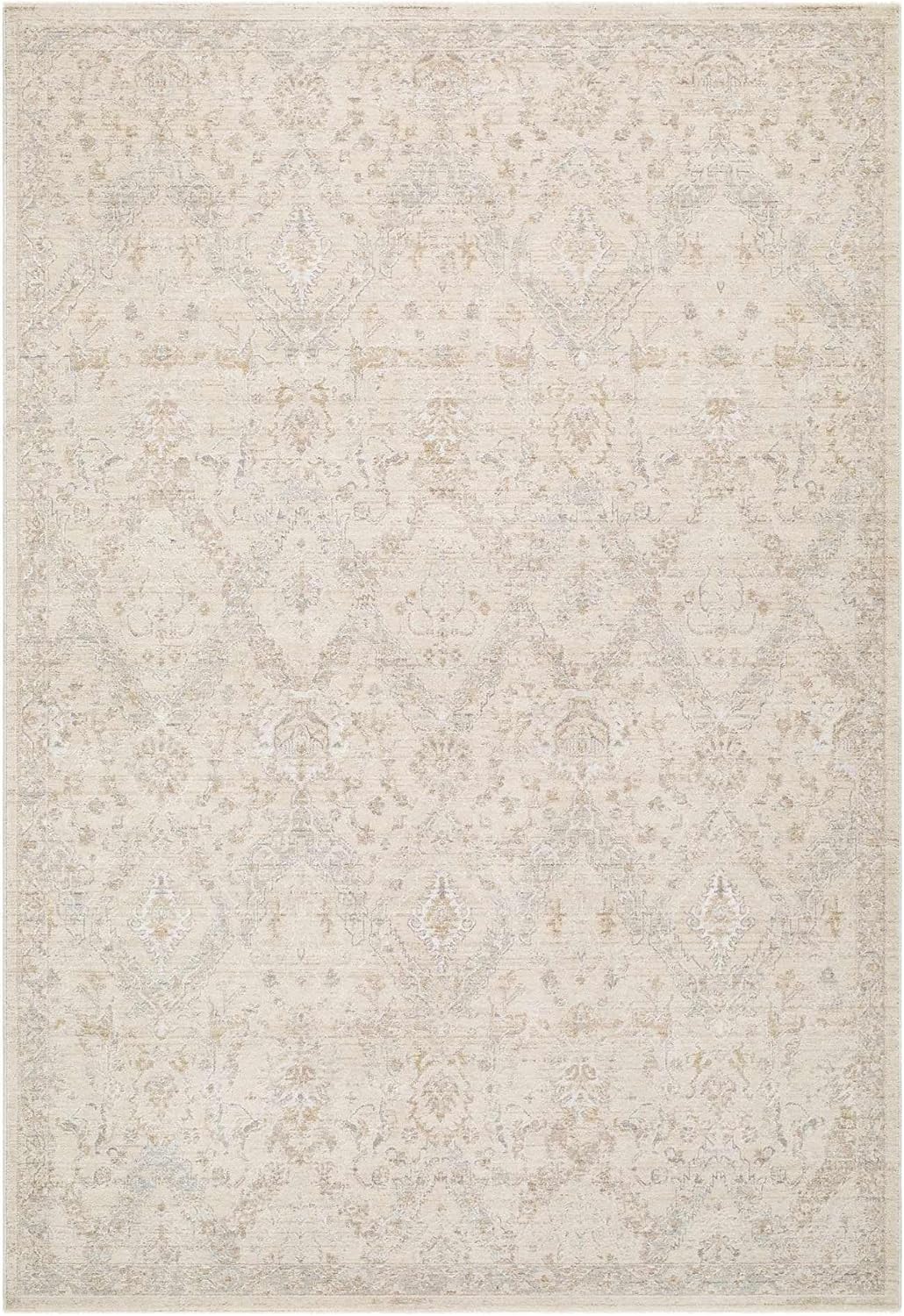 Hauteloom Avington Living Room, Bedroom Area Rug - Neutral Traditional Boho - Cream, Beige, Tan - 7'10 x 10'2