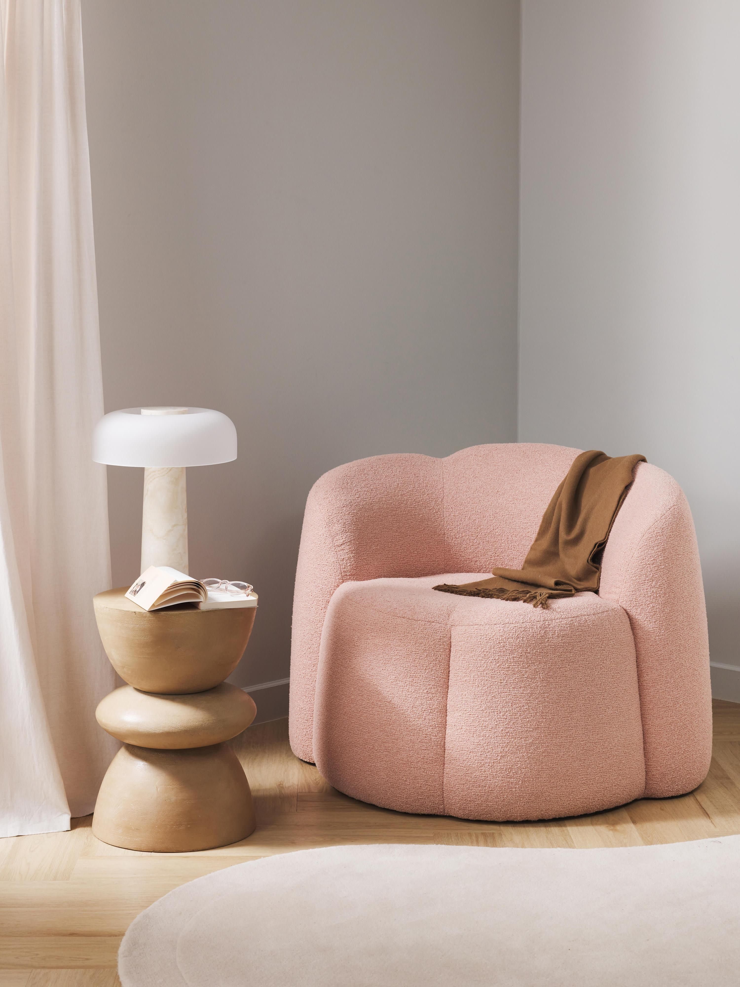 Bouclé-Loungesessel Fleur