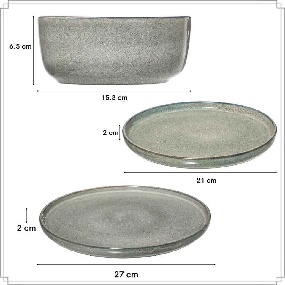 OTIX Serviesset Bordenset 6 Persoons 20-delig Serveerschaal borden