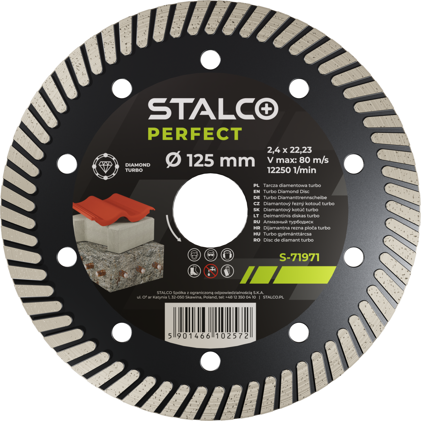 Tarcza diamentowa turbo ø 115 x 2,2 x 22, 23 mm STALCO PERFECT S-71969
