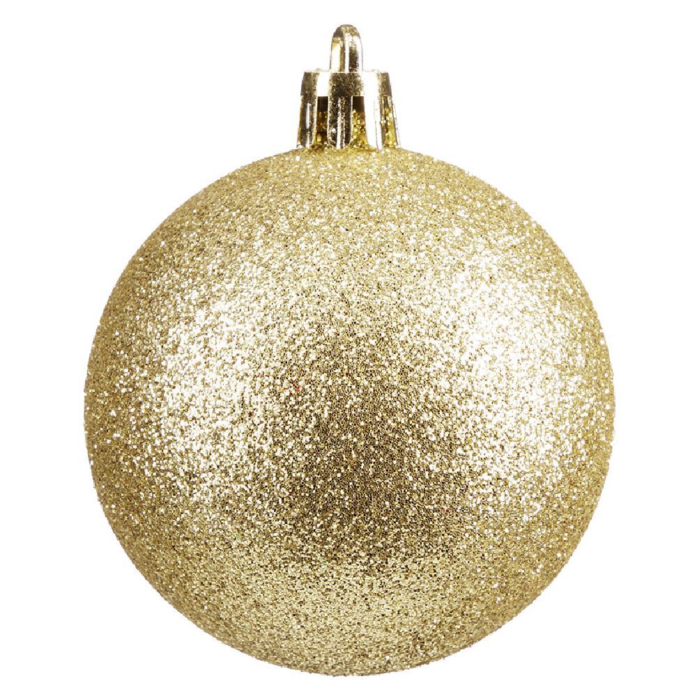 Boule de No&euml;l pailletée dorées Ø6cm x6