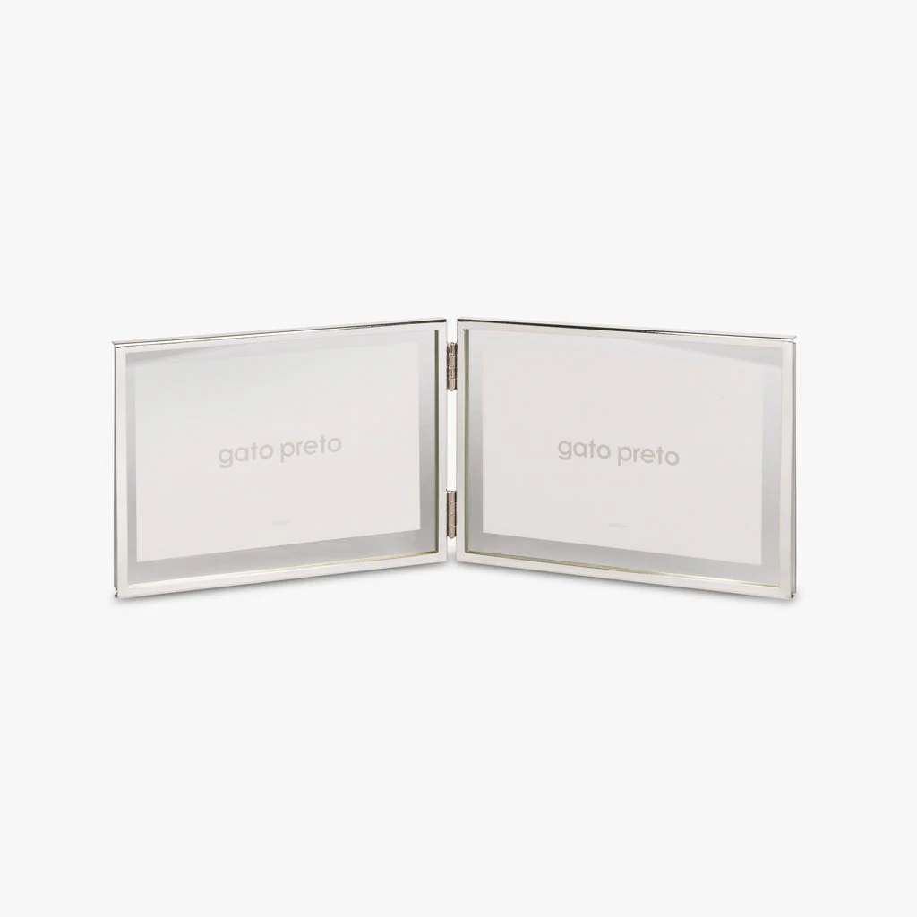 Moldura Dupla Horizontal Prateada 10x15 SHINY & BRUSHED