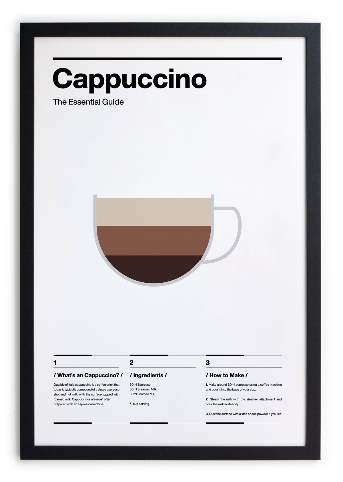Zwarte lijst met kader 40x30 cappuccino