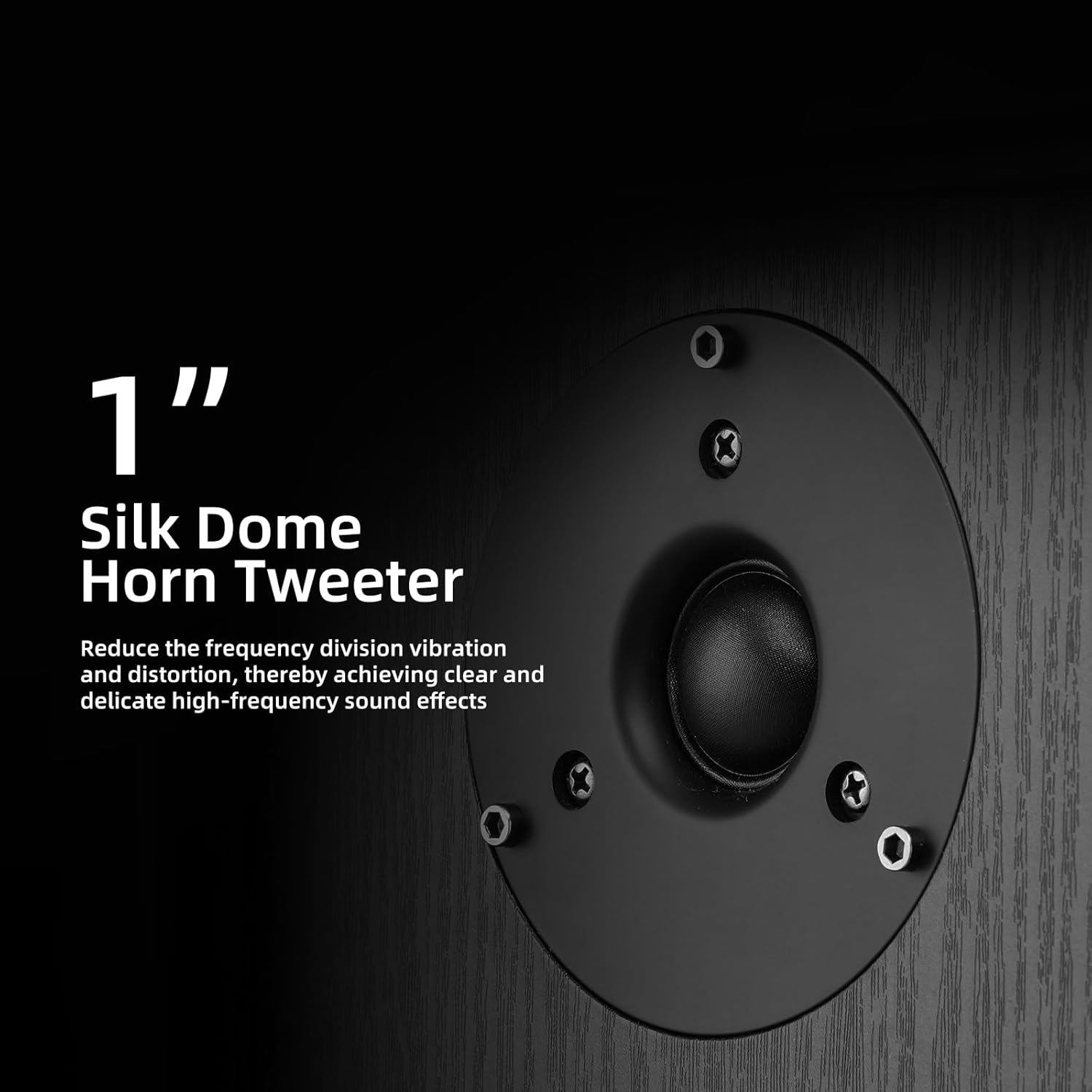 Elimavi Passive Floorstanding Stereo Speakers, Tower Design with 1 Tweeter and 6.5 Woofer, Two-Way System, 4-Ohm Impedance, 120W RMS, Sturdy MDF Cabinet, Ideal for Home Theater Systems, Black