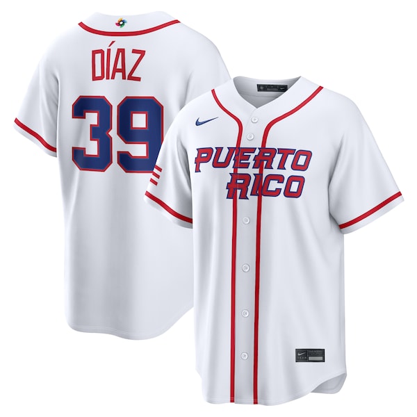 Edwin Díaz Puerto Rico Baseball Nike 2026 World Baseball Classic Home Stadium Jersey - White