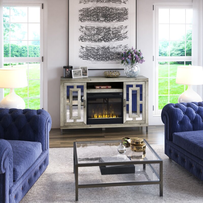 Amabel TV Stand for TVs up to 60 with Fireplace Included