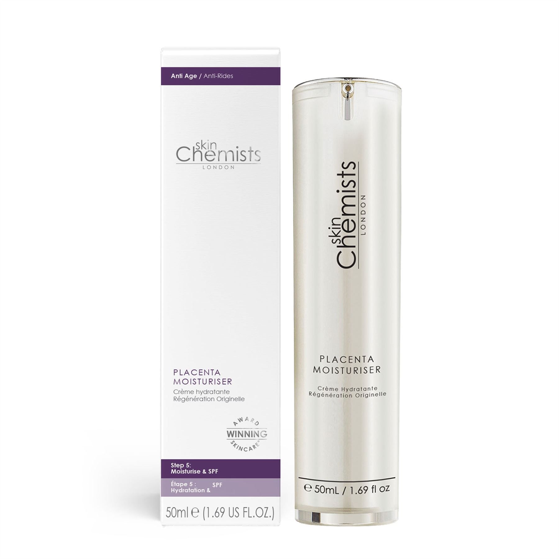 skinChemists professional Anti-Ageing Placenta Moisturiser 50ml for Fine Lines and Firmness