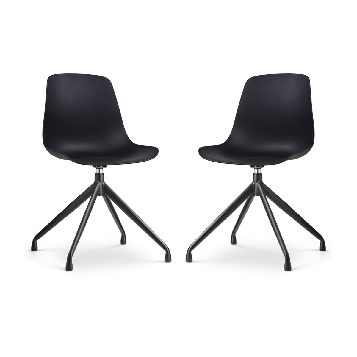 Nolon Nola-Pip Draaibare Eetkamerstoelen Zwart - Zwart Onderstel - 2x