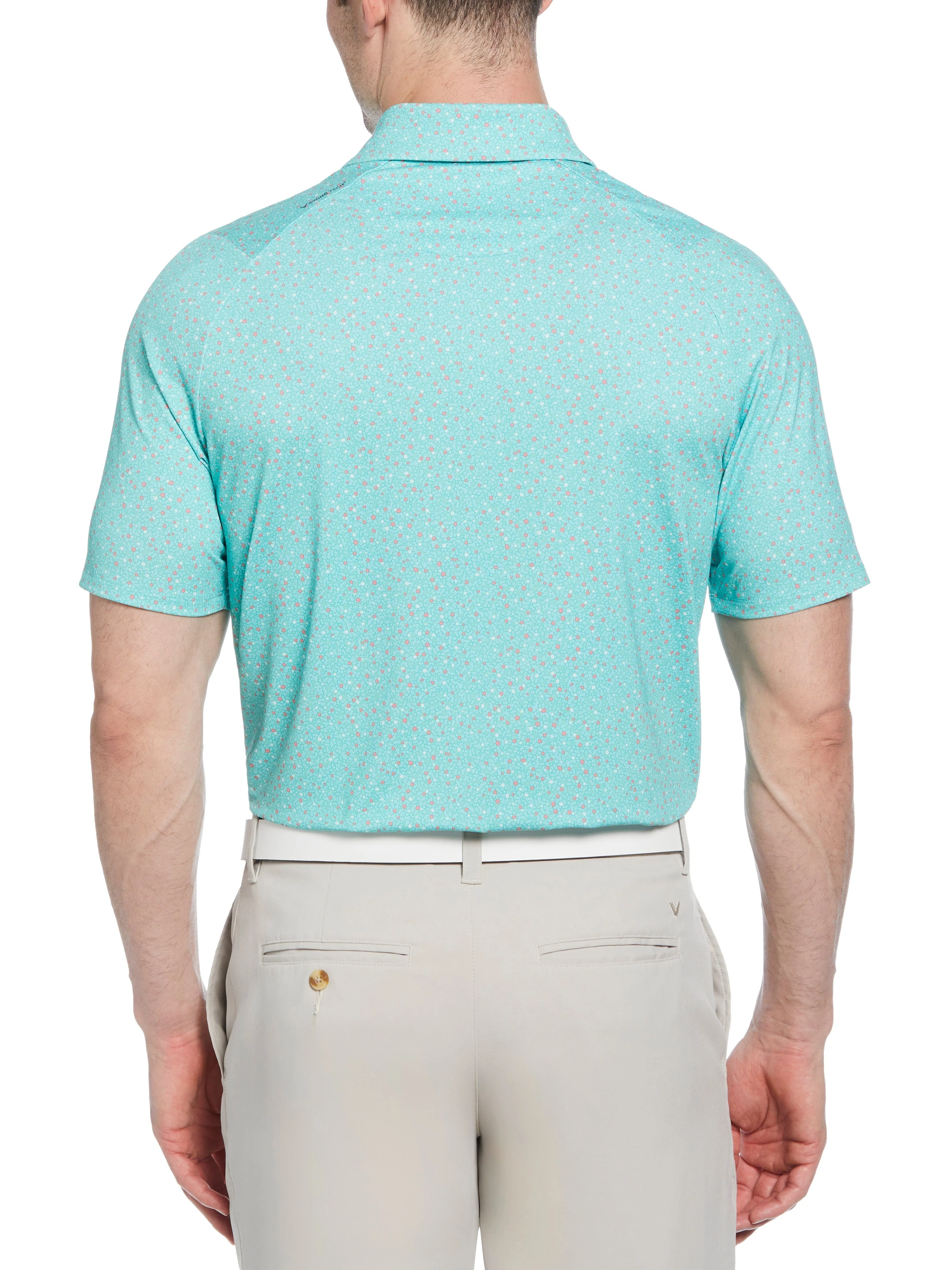 Mens Micro Floral Print Polo