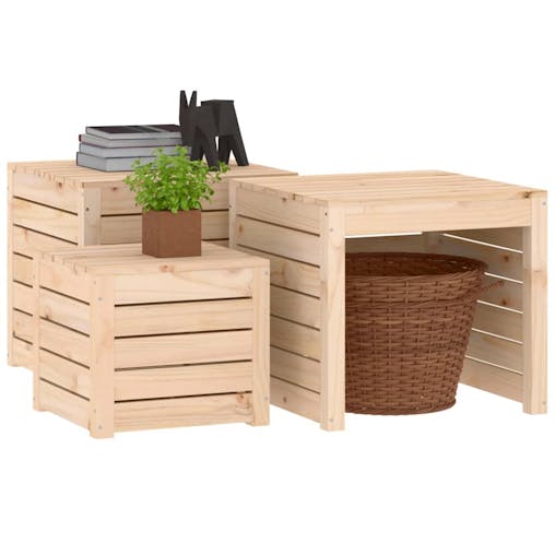 NNEVL 3 Piece Garden Box Set Solid Wood Pine