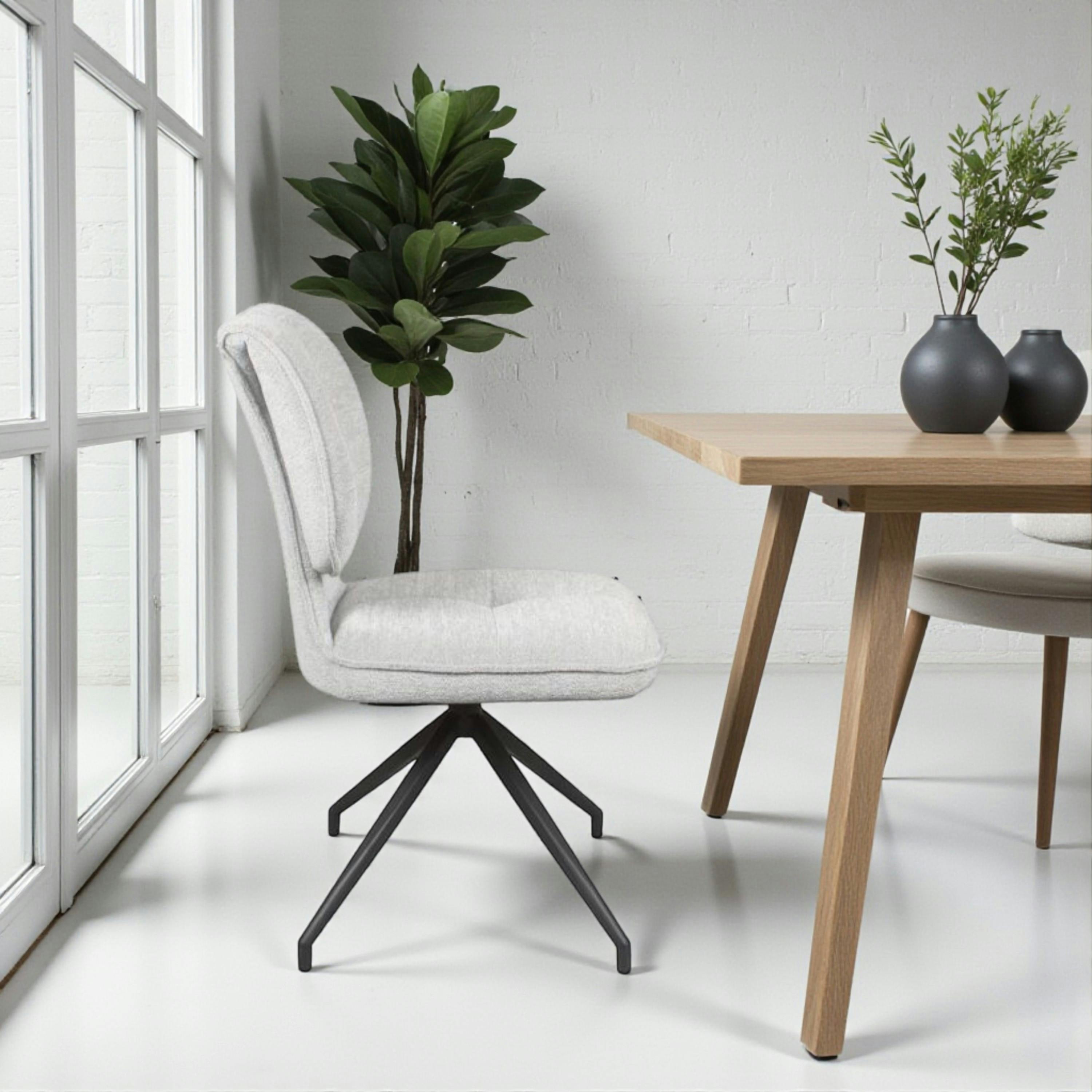 Chaise pivotante grise dossier double (lot de 2) LIGURIE
