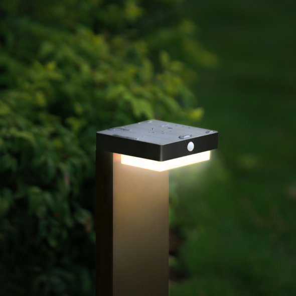 Lighto | Lantaarn zwart solar voor buiten 70 cm | Oplaadbaar | Werkt op zonne-energie