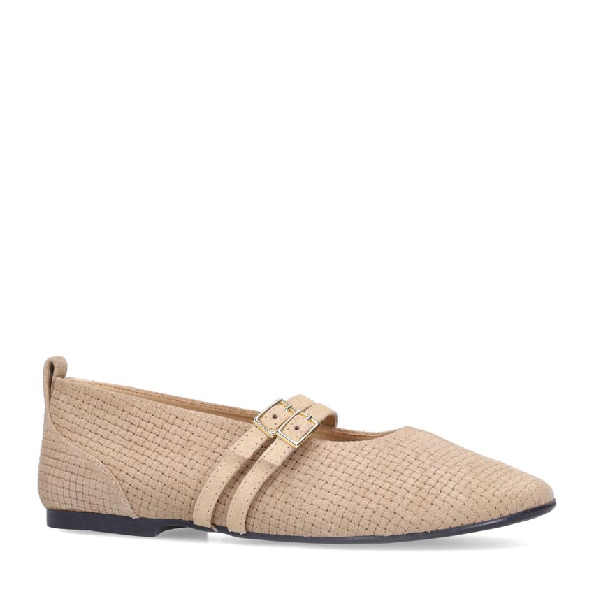 No Stress Beige suède ballerina's