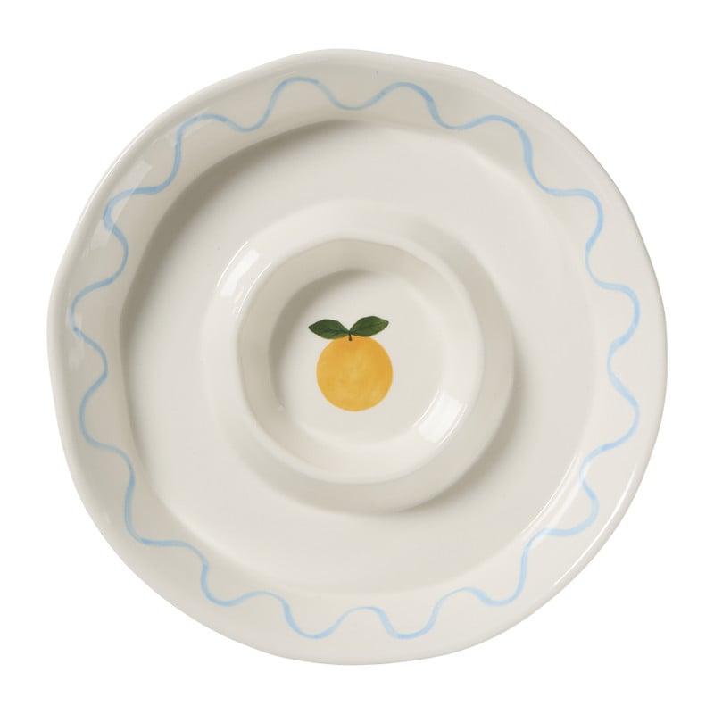 Snackschaal sinaasappel - oranje/blauw - &Oslash;27x4.5 cm