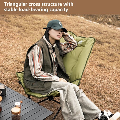 NNEOBA High-Back Adjustable Camping Moon Folding Leisure Chair Green
