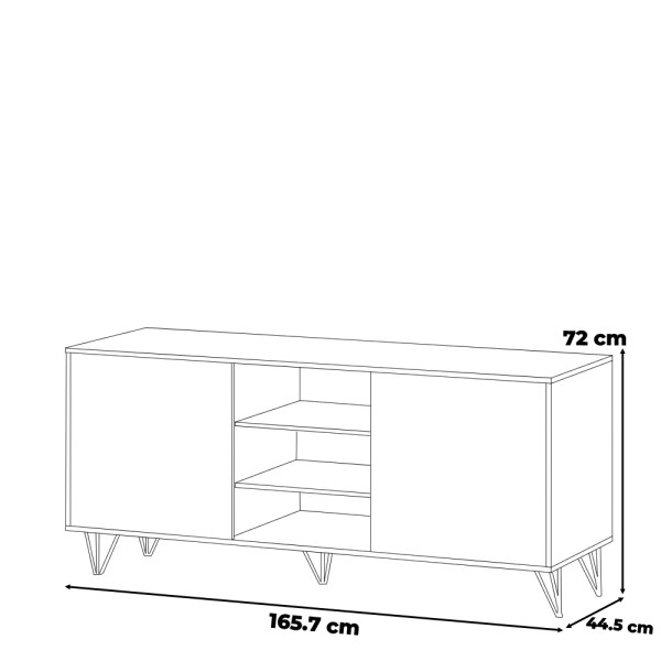 Szafka rtv stojąca nowoczesna 165cm bandle pod telewizor pojemna szara mat