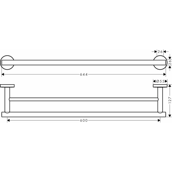 Doppelbadetuchhalter, »Logis Universal«, Ø 64,4 cm, messingfarben