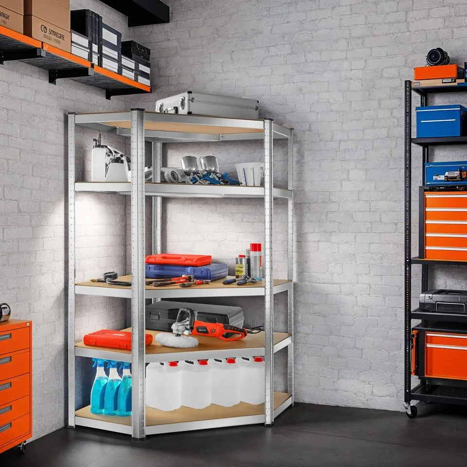 tectake Werkplaatsrek, Zilver