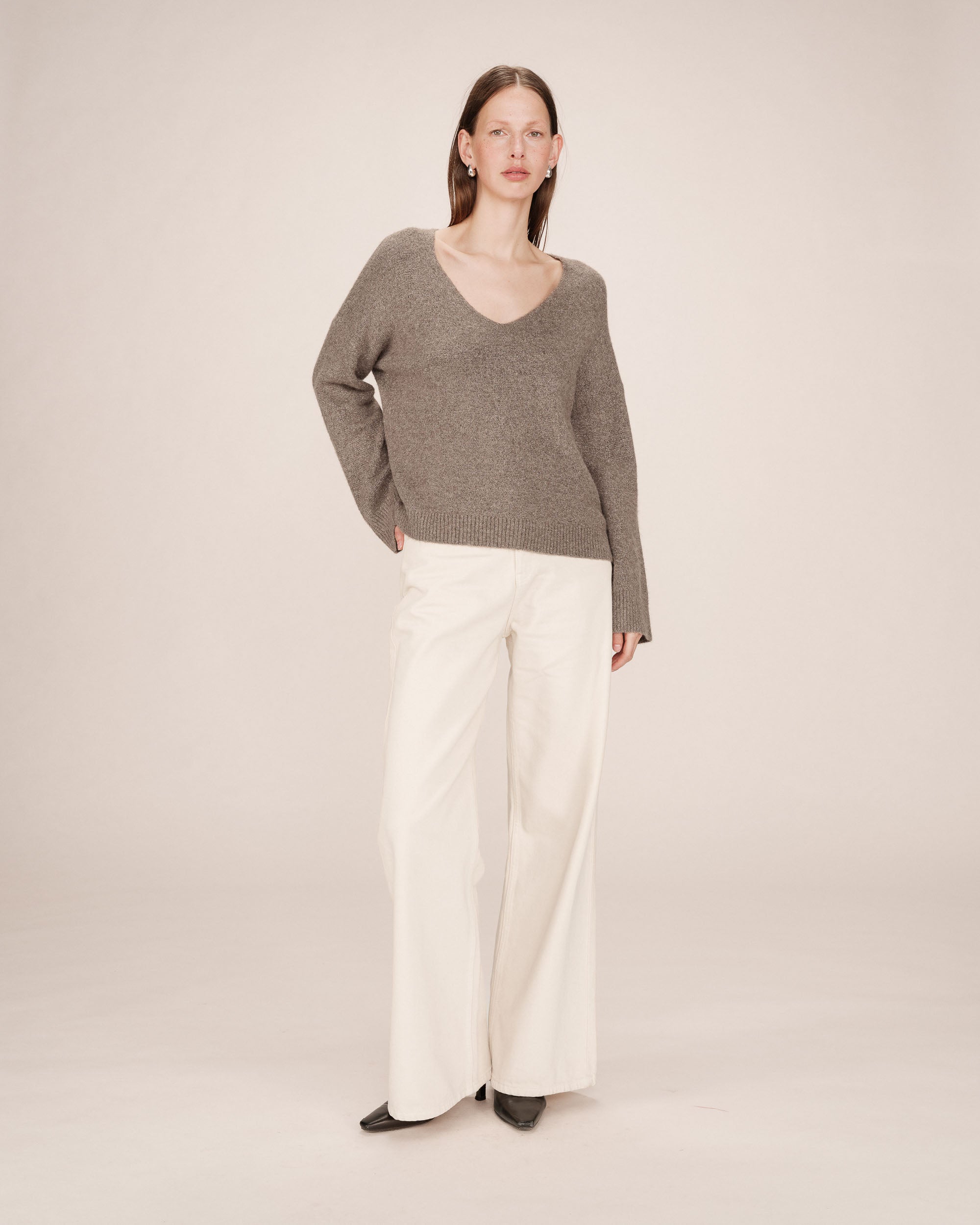 Pull en lurex taupe Salvador