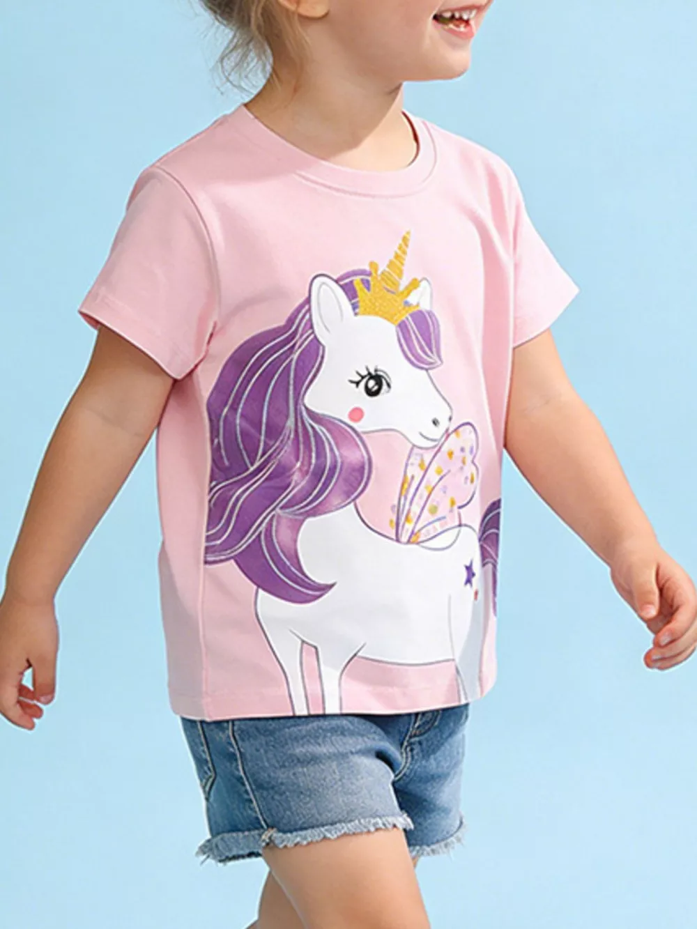 Children's Unicorn Graphic Short Sleeve T-Shirt