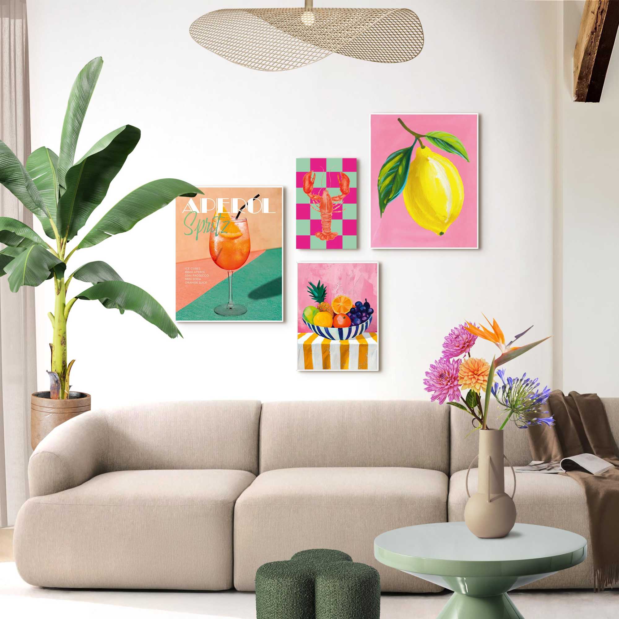 Reinders - Zomerse set - Set wanddecoratie in diverse formaten 40x50 c
