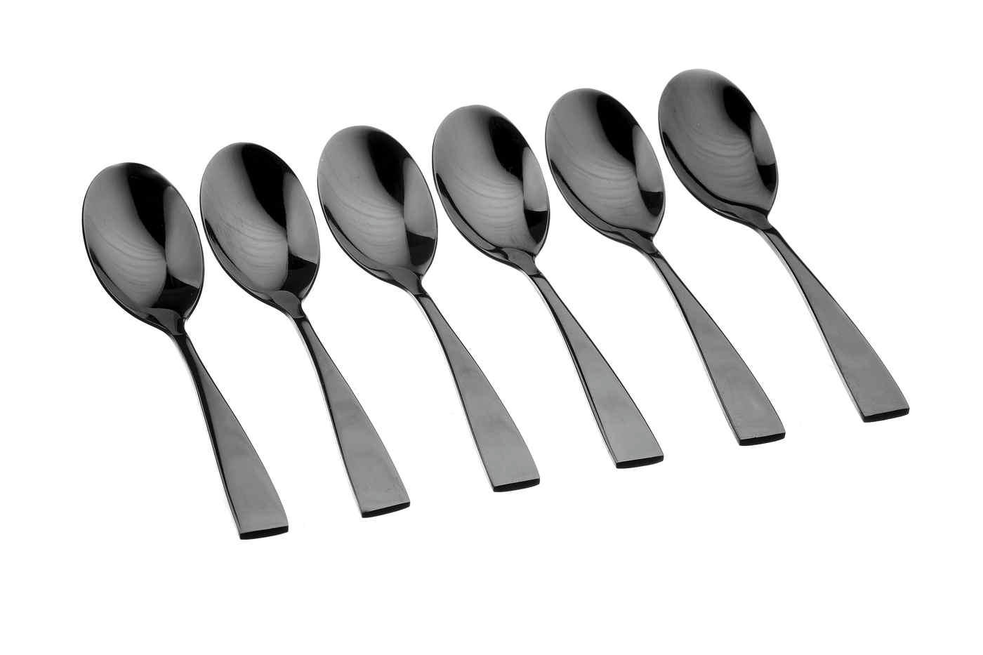 NUDE - Lot de 6 petites cuillères en inox noir