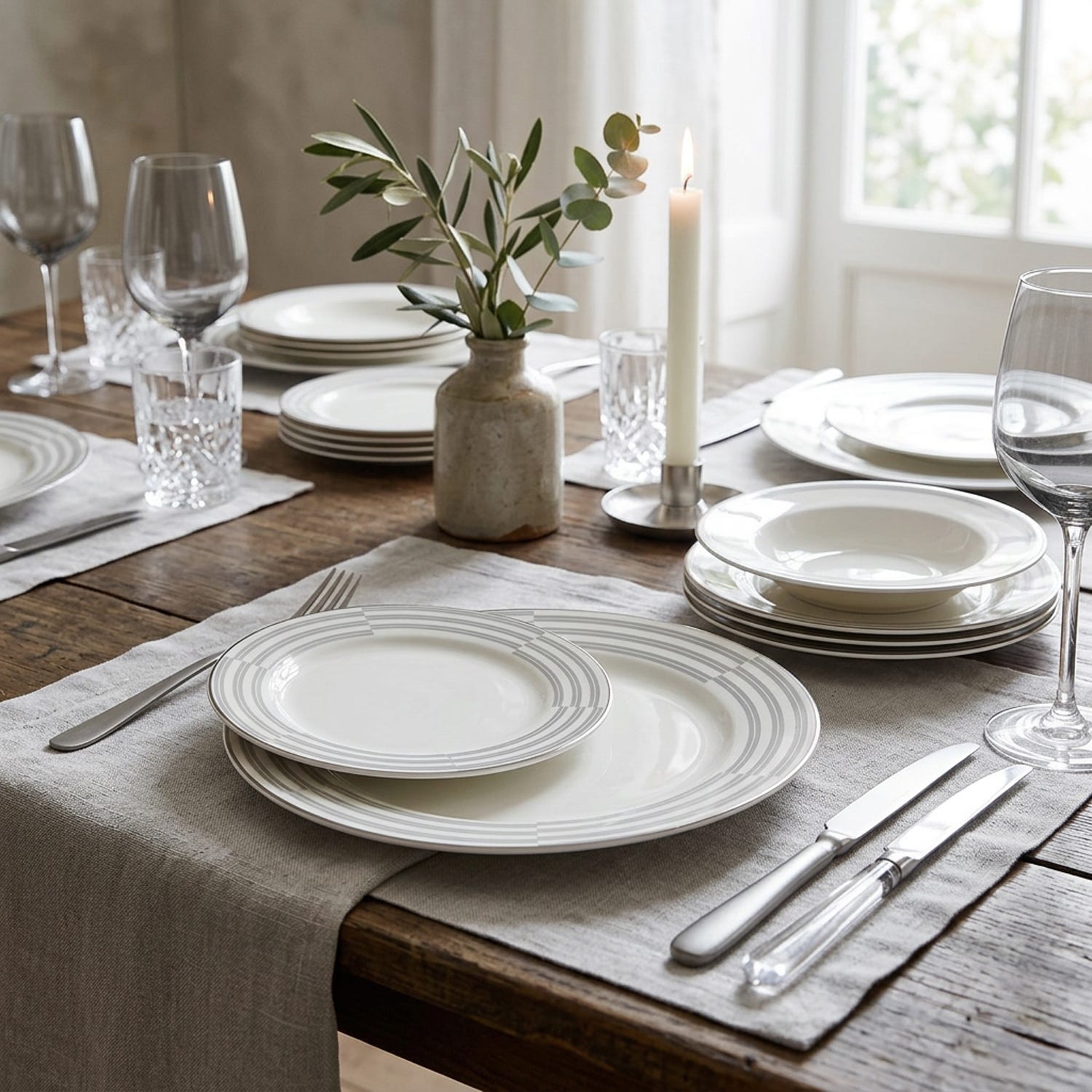 Set piatti Classy in new bone china, da 18 pezzi
