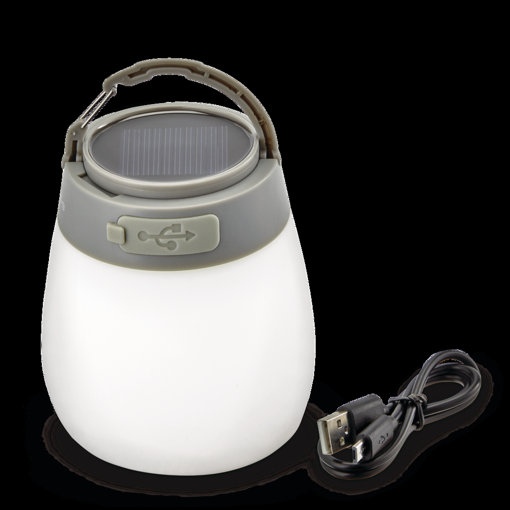 Woods™ Gibbous Solar/Rechargeable LED Camping Light/Lantern w/ USB Port, 150 Lumen, Small