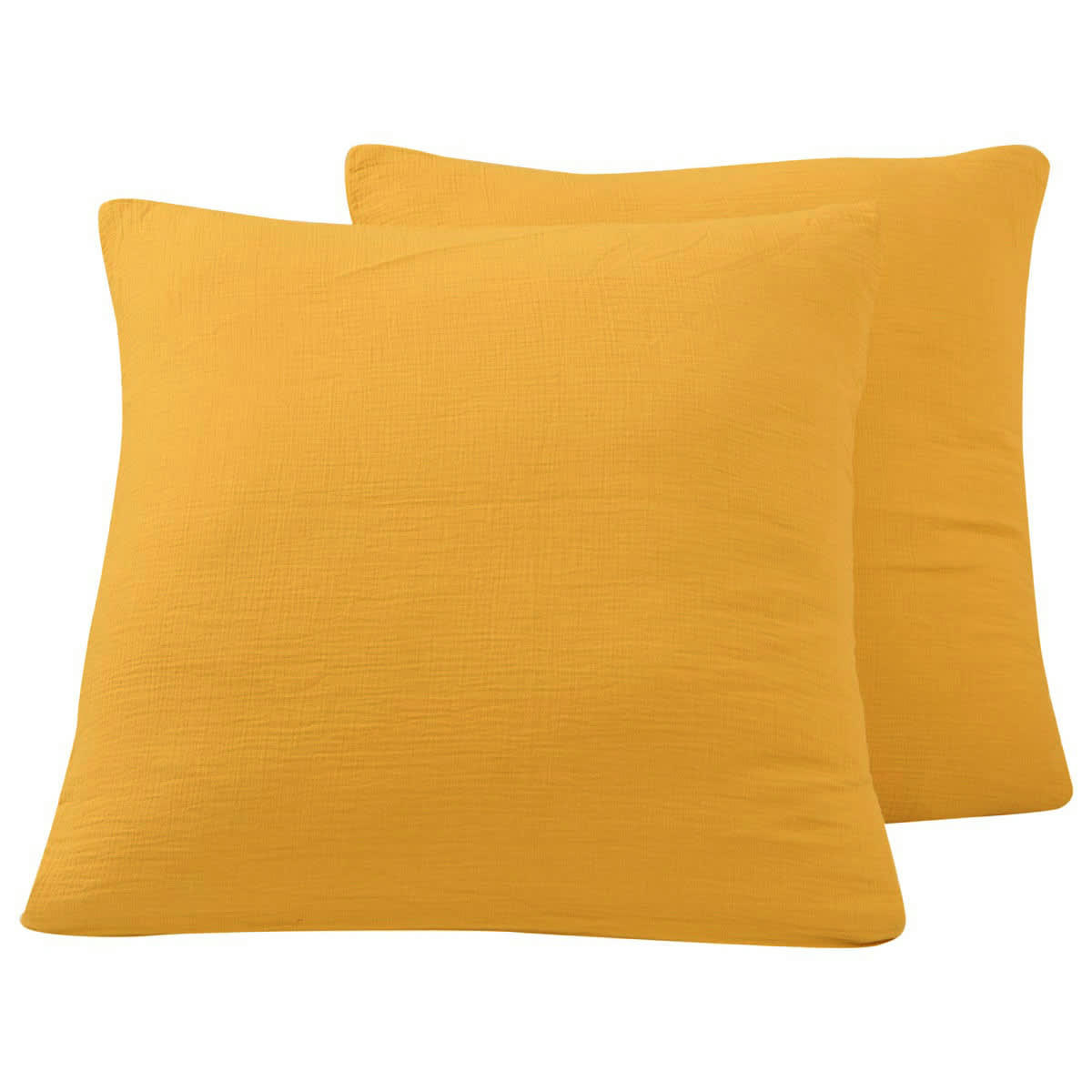 LOFT - Lot de 2 taies en gaze de coton  miel 65x65 cm