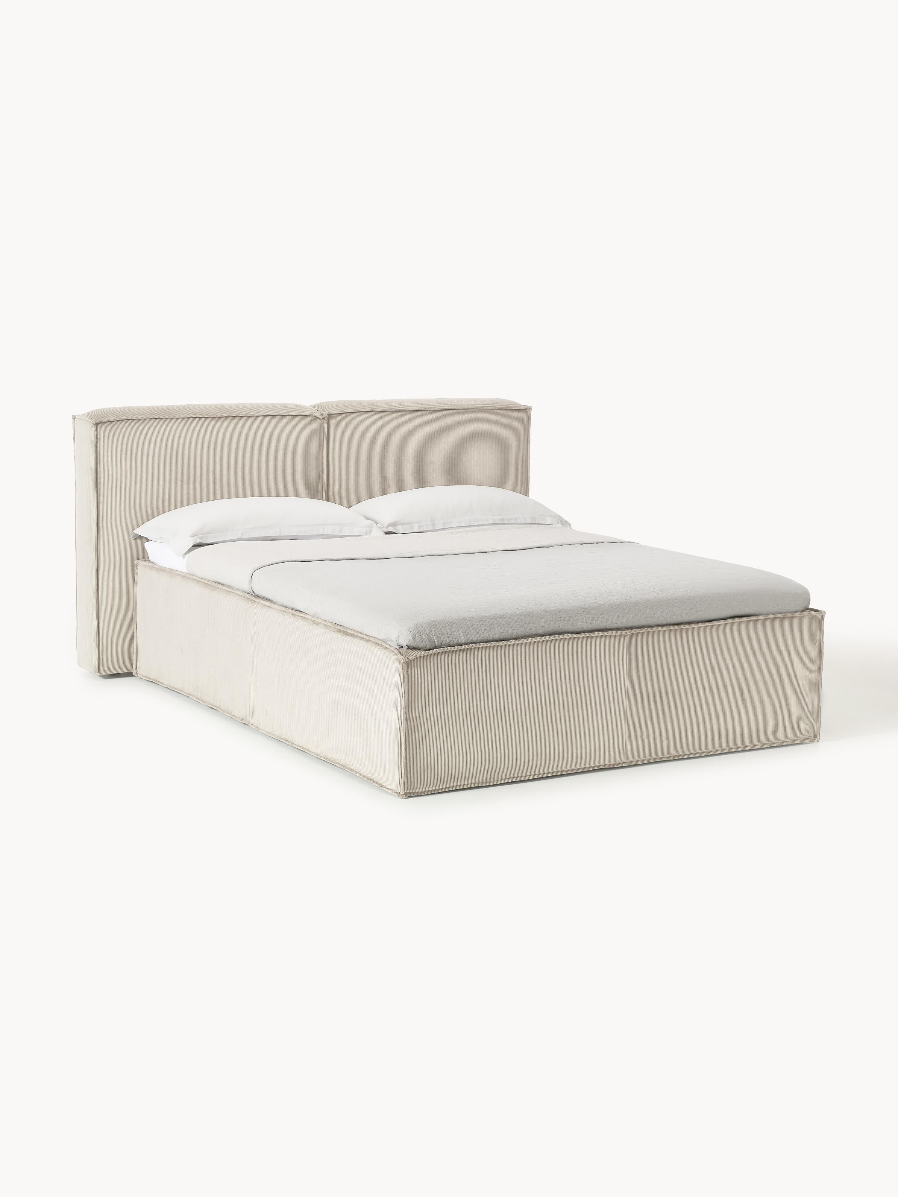 Cord-Boxspringbett Lennon