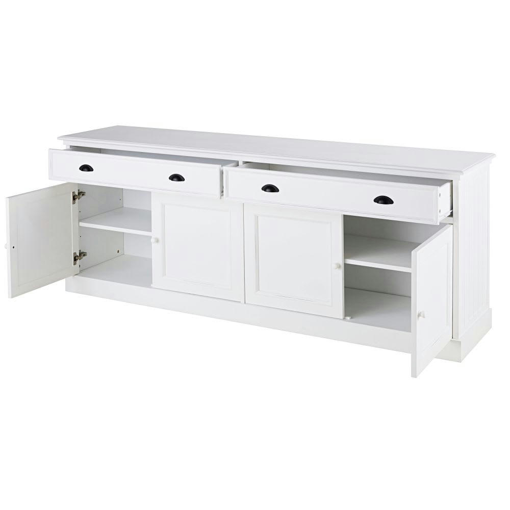 Newport - Buffet 4 portes 4 tiroirs blanc