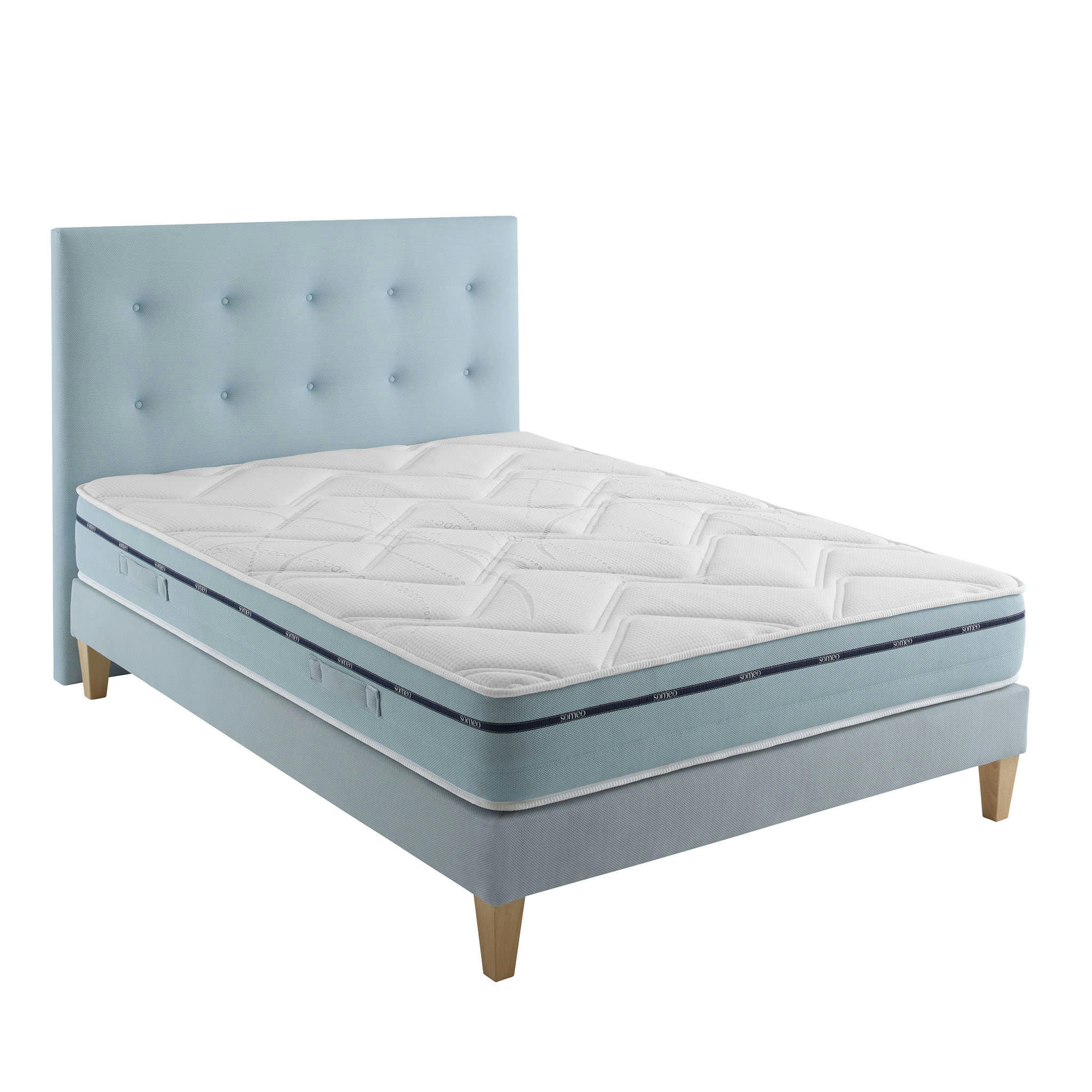 SONGE 500 - Ensemble matelas, sommier, pieds et tête de lit 180x200