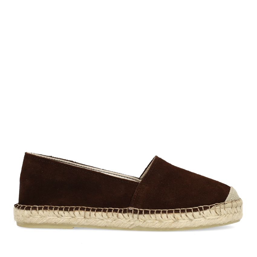 Manfield Bruine suède espadrilles