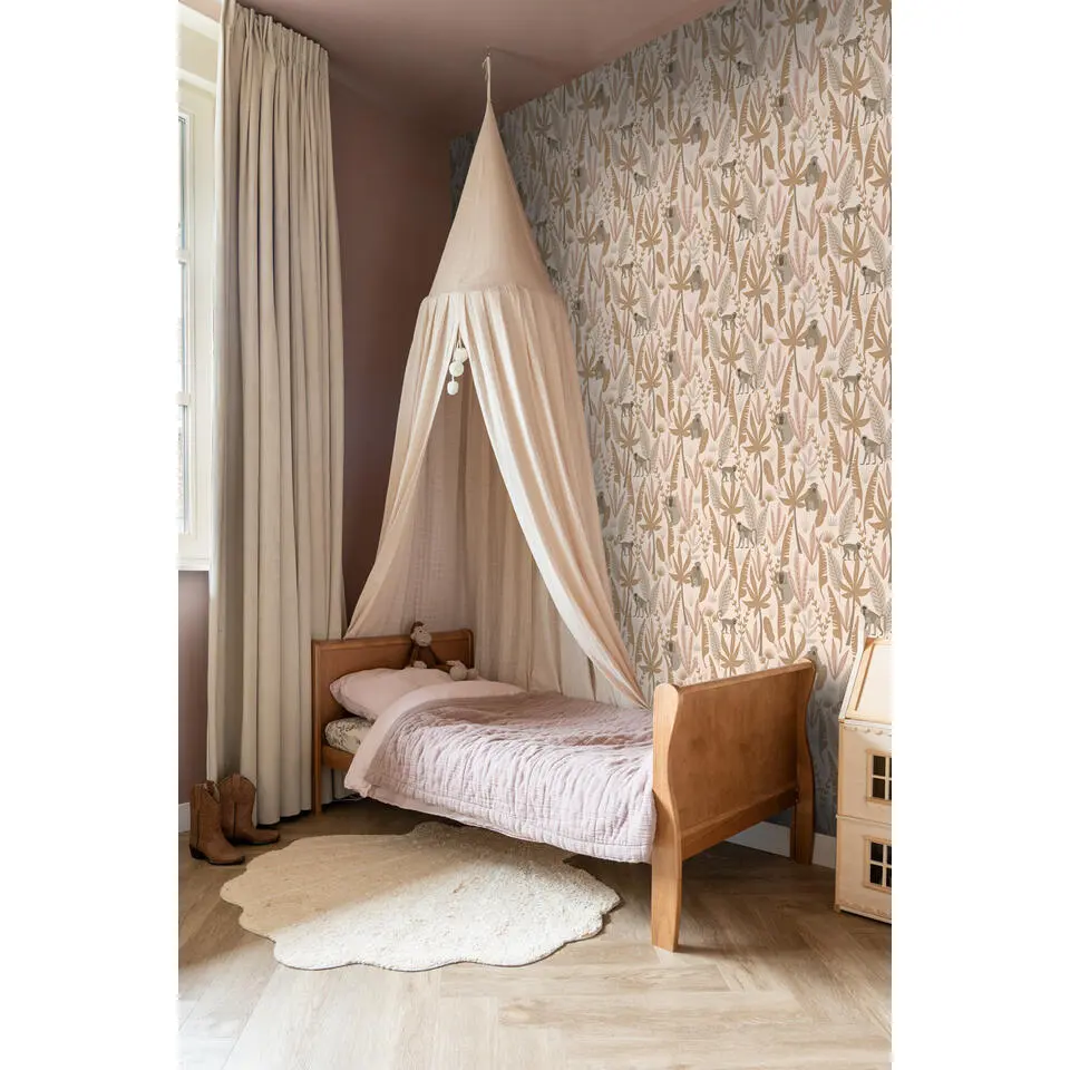 ESTAhome behang jungle apen terracotta roze - 50 x 900 cm