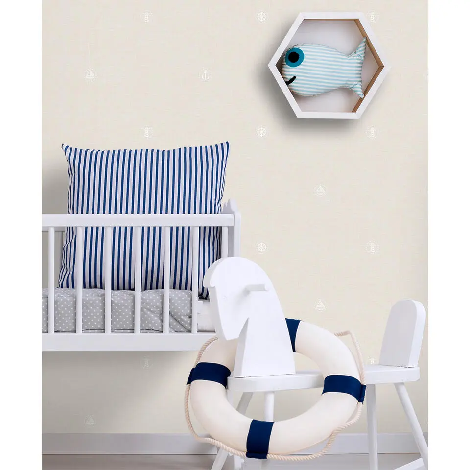 Sanders & Sanders behang symbolen beige - 53 cm x 10 m