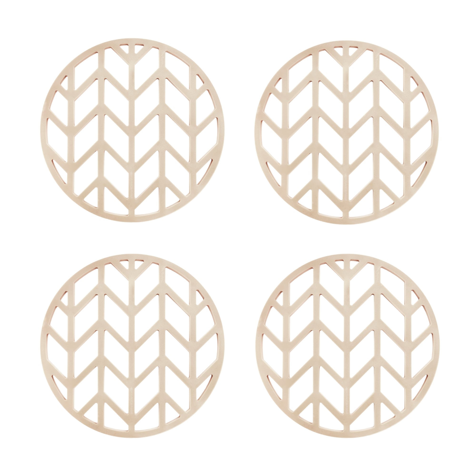 Krumble Pannenonderzetter met pijlen patroon - Beige - Set van 4