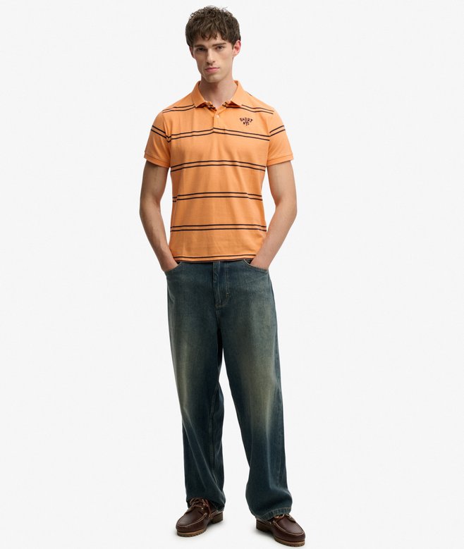Vintage Stripe Jersey Polo Shirt
