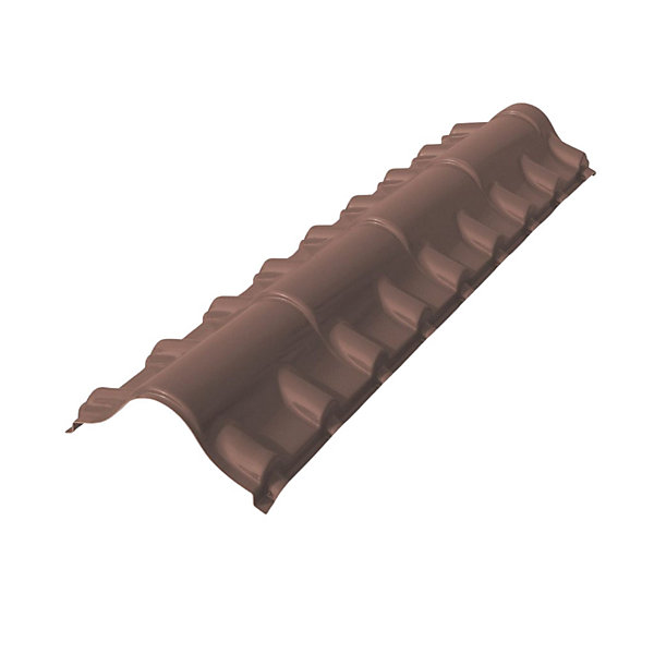 Faitière pour plaque de toiture imitation tuile Coverlife Tegola en pvc marron 170 cm