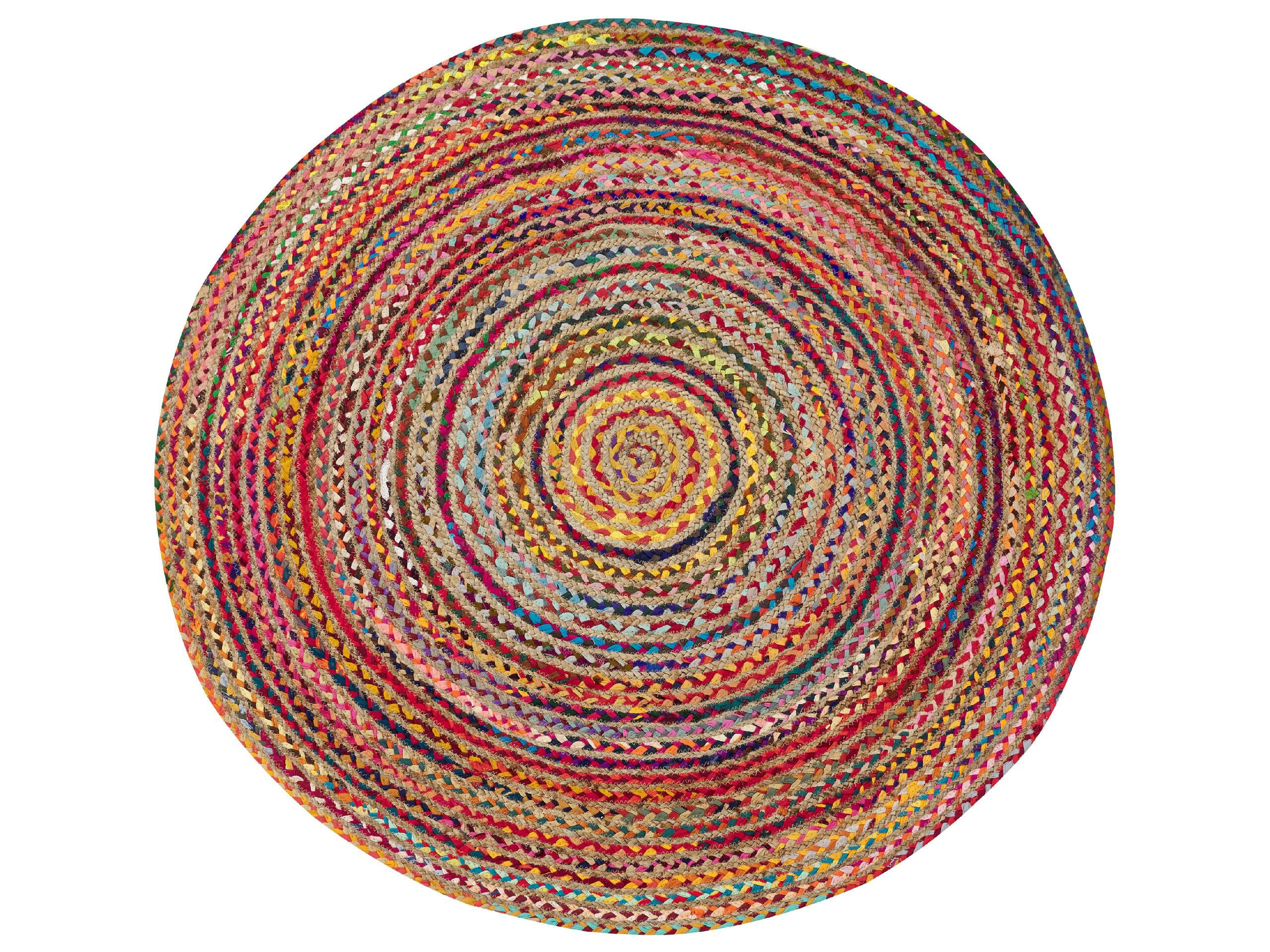 DAGDERE - Tapis rond en coton multicolore bohème D140cm