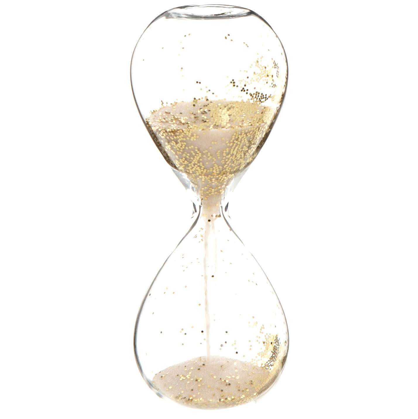 - Sablier en verre recyclé et sable doré