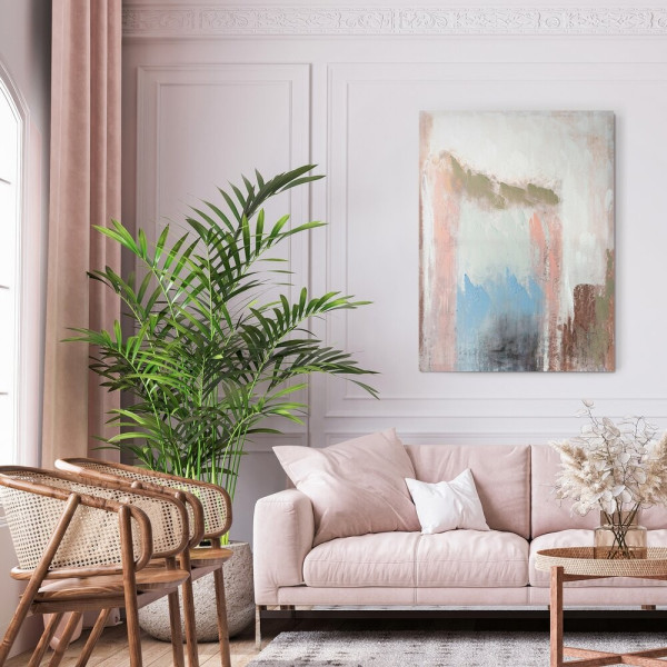 Obraz Ręcznie Malowany Różowa Abstrakcja 60x80 cm