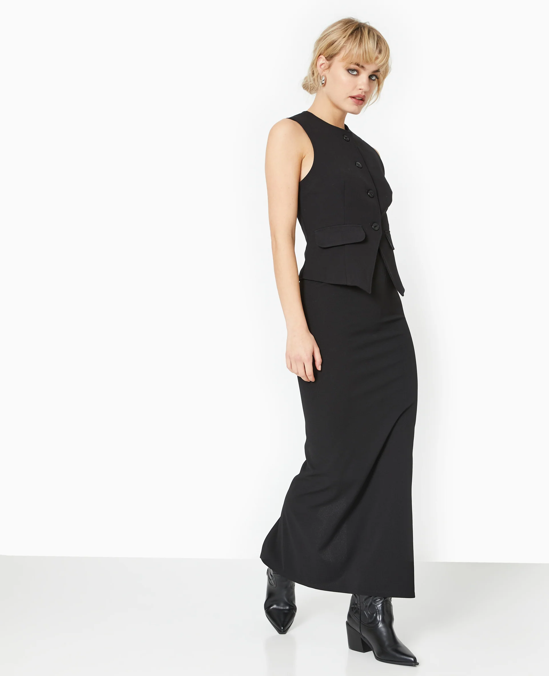 Jupe longue avec fente dos