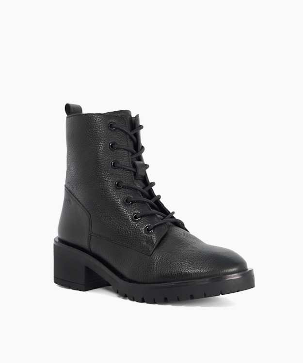 Process Black - Leather Lace-Up Ankle Boots