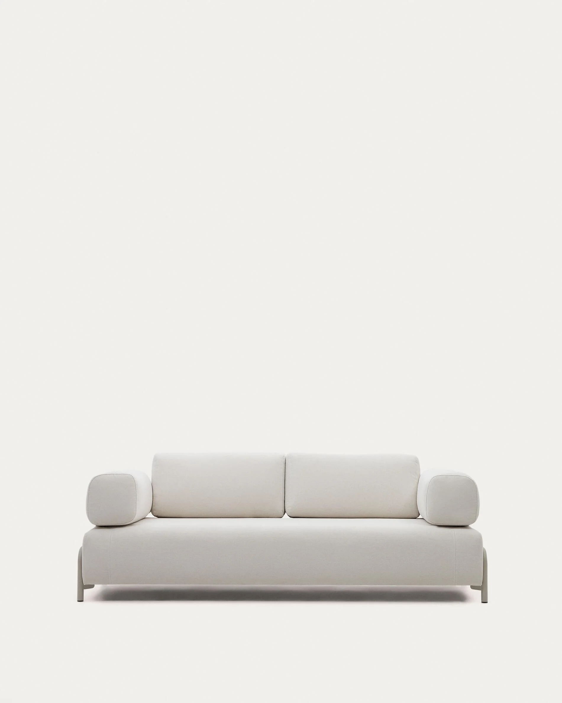 Compo beige chenille 3-seater sofa with beige metal structure 232 cm FSC Mix Credit